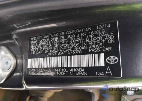 2014 Toyota Prius C Two z USA, uszkodzony, nr VIN JTDKDTB3XE1573026